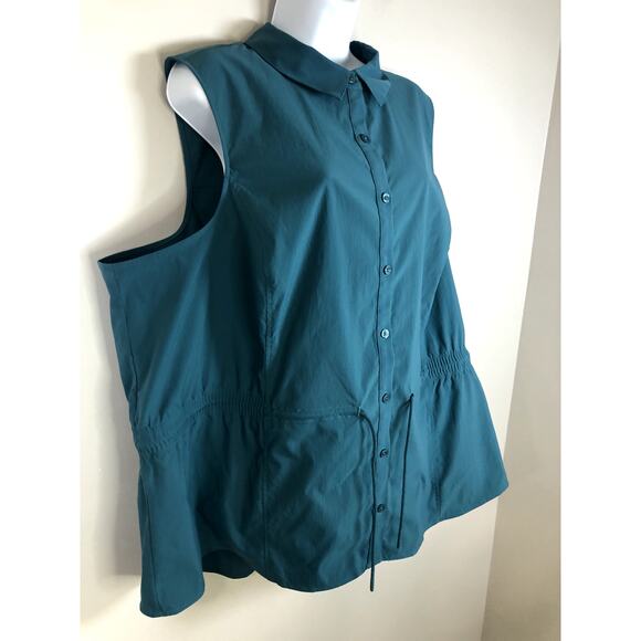 Athleta Levitate Poplin Tank Women's Size 3X Teal - Picture 3 of 15